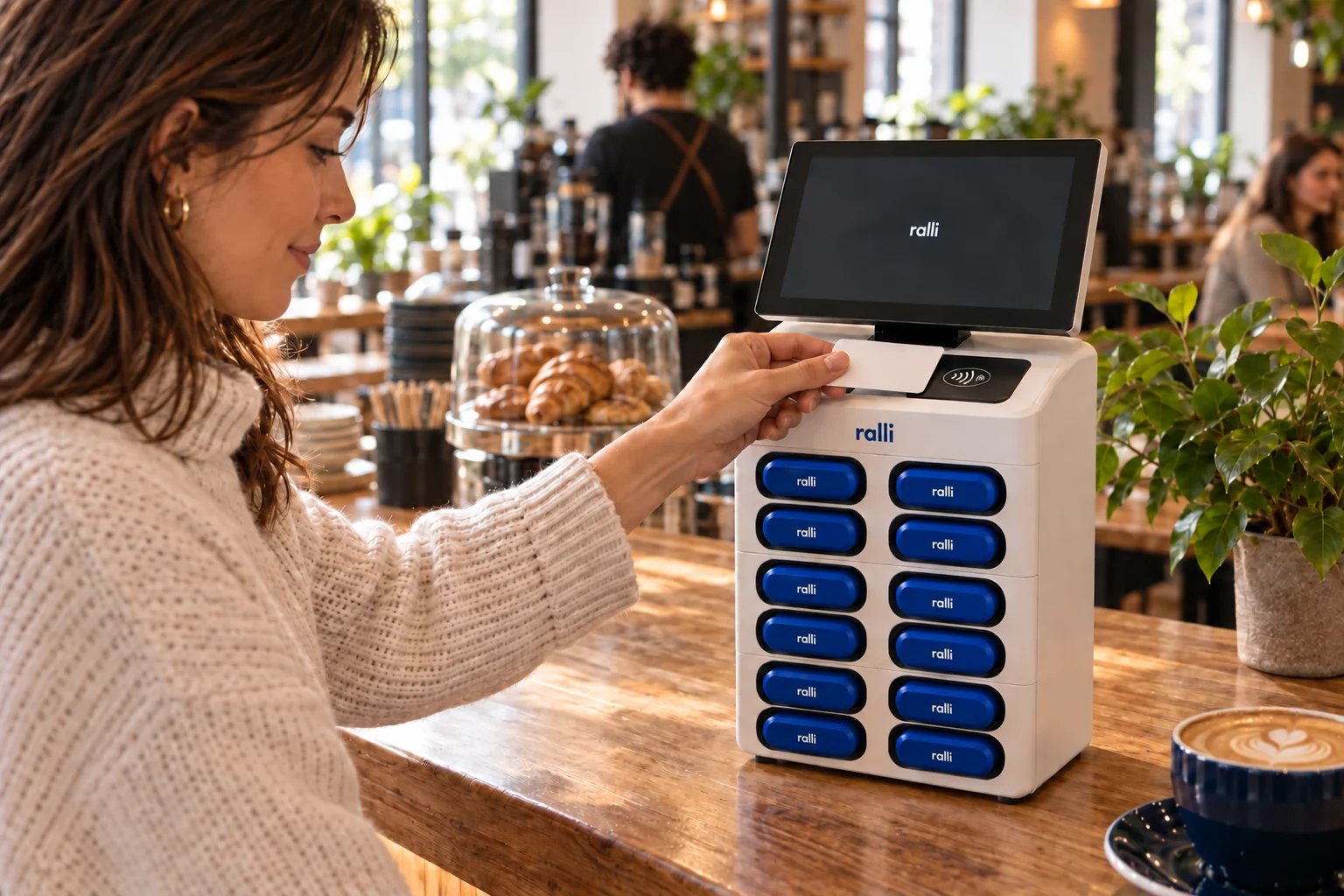 Une carte présentée au lecteur sans contact d’une borne de recharge